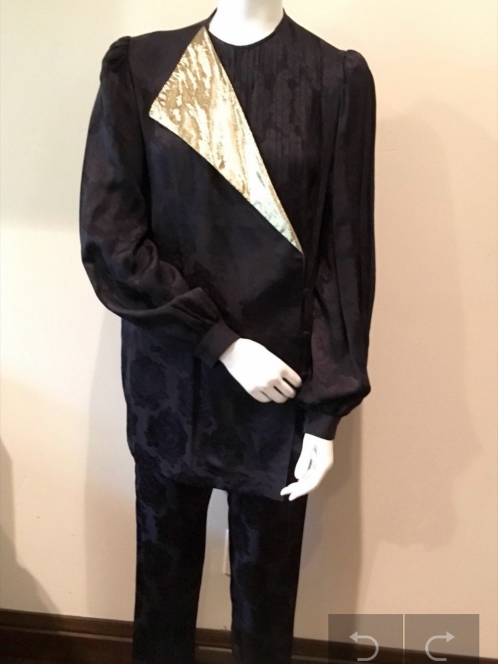 Odacini Vintage Black Jacket and Pants with Gold Lame
